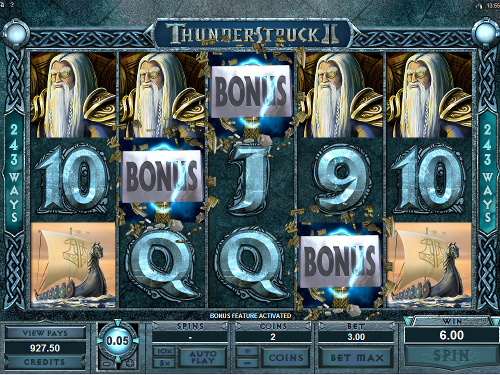 Thunderstruck II Slot Bonus